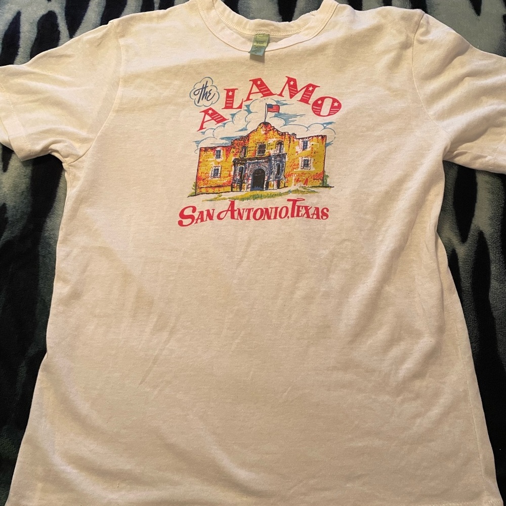 Retro Alamo San Antonio texas tourist off white shirt XL